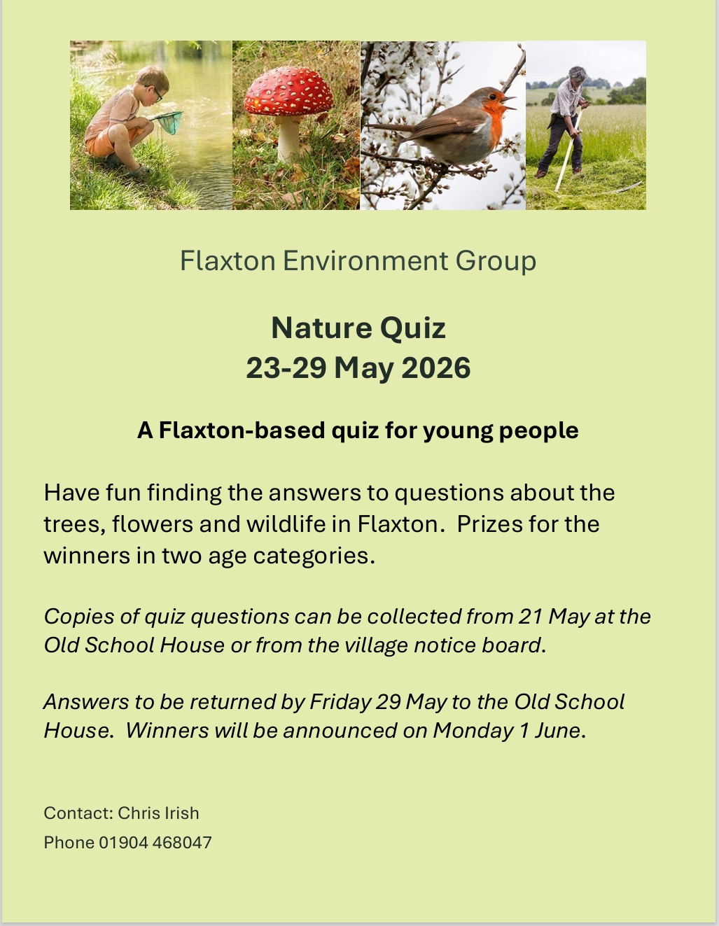 Nature quiz poster